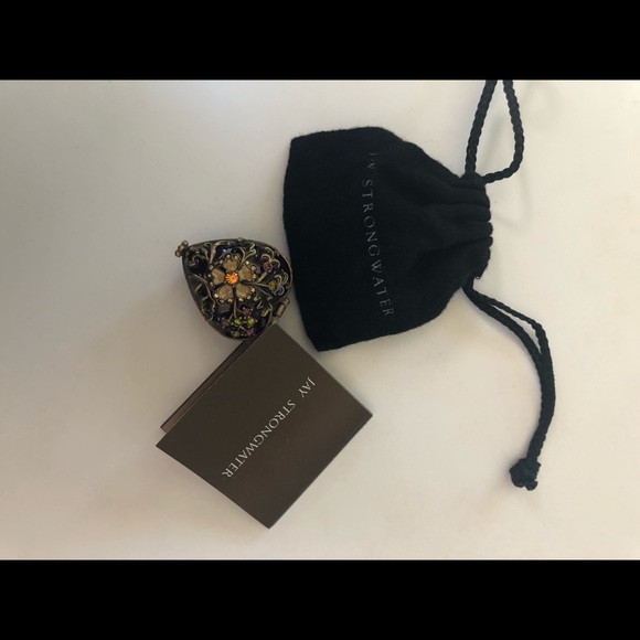 VNTG Jay Strongwater enamel/stone pill box - Picture 2 of 4